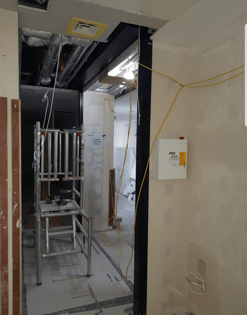 Fire curtain installation